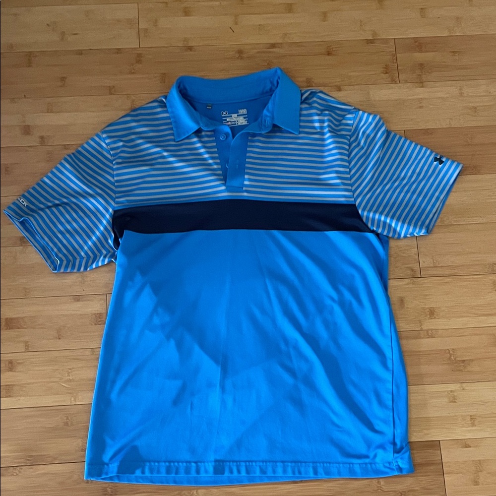 Under Armour Blue Striped Polo Shirt